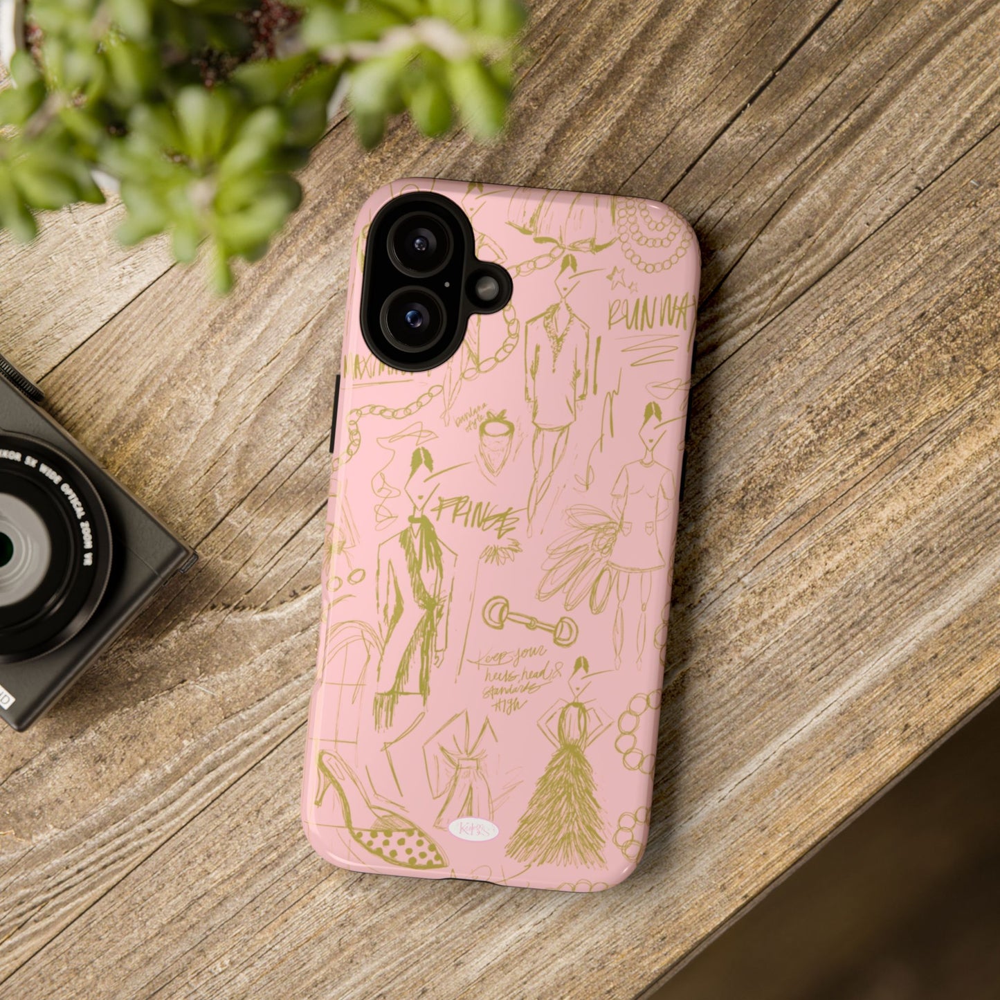 Fashion Sketch Tough Case for iPhone - Pink