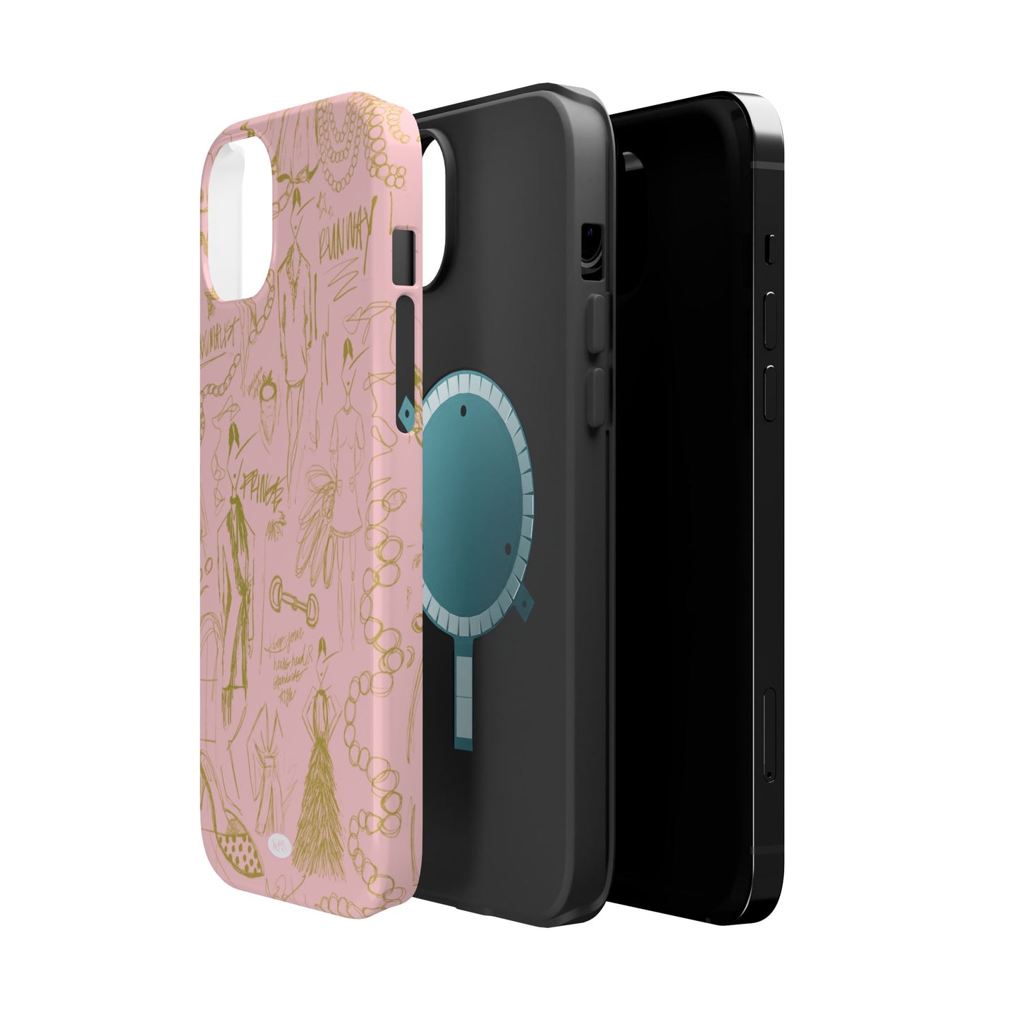 Fashion Sketch Mag Safe Case for iPhone - Pink