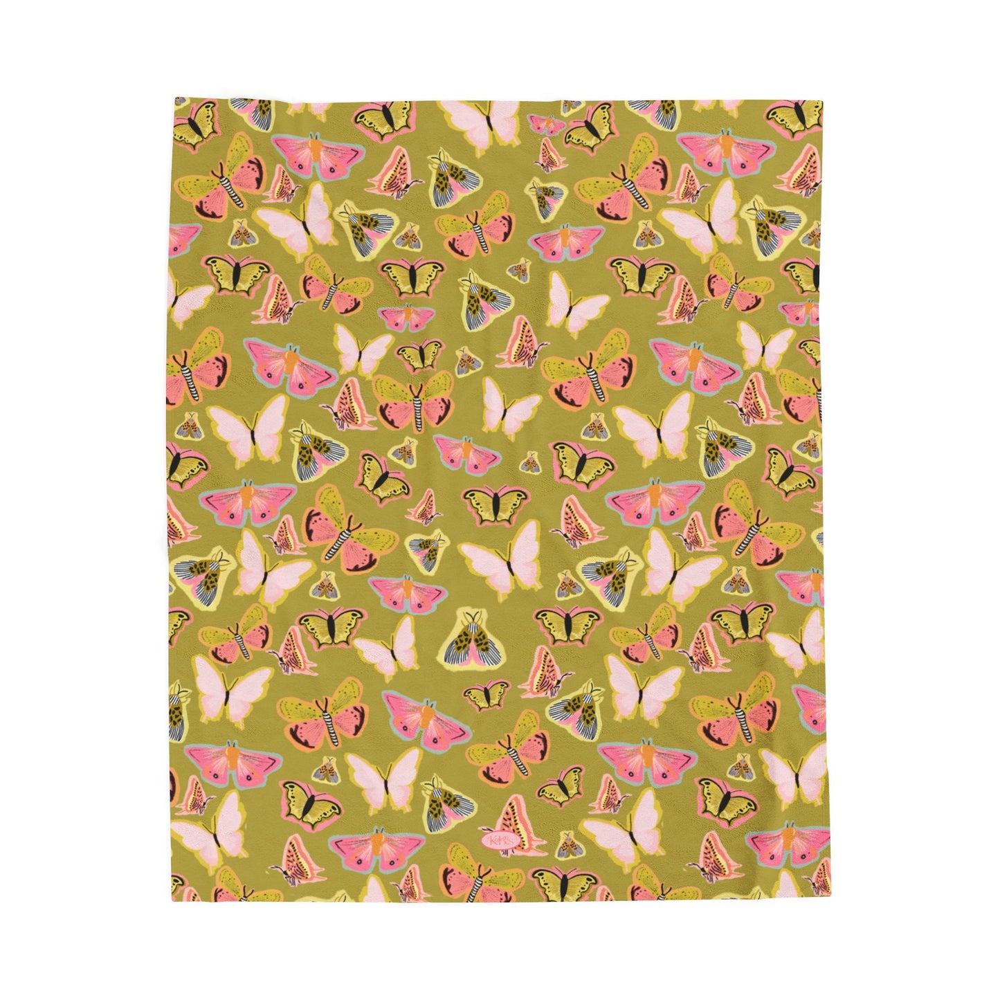 Butterfly Muse Velveteen Blanket - Green