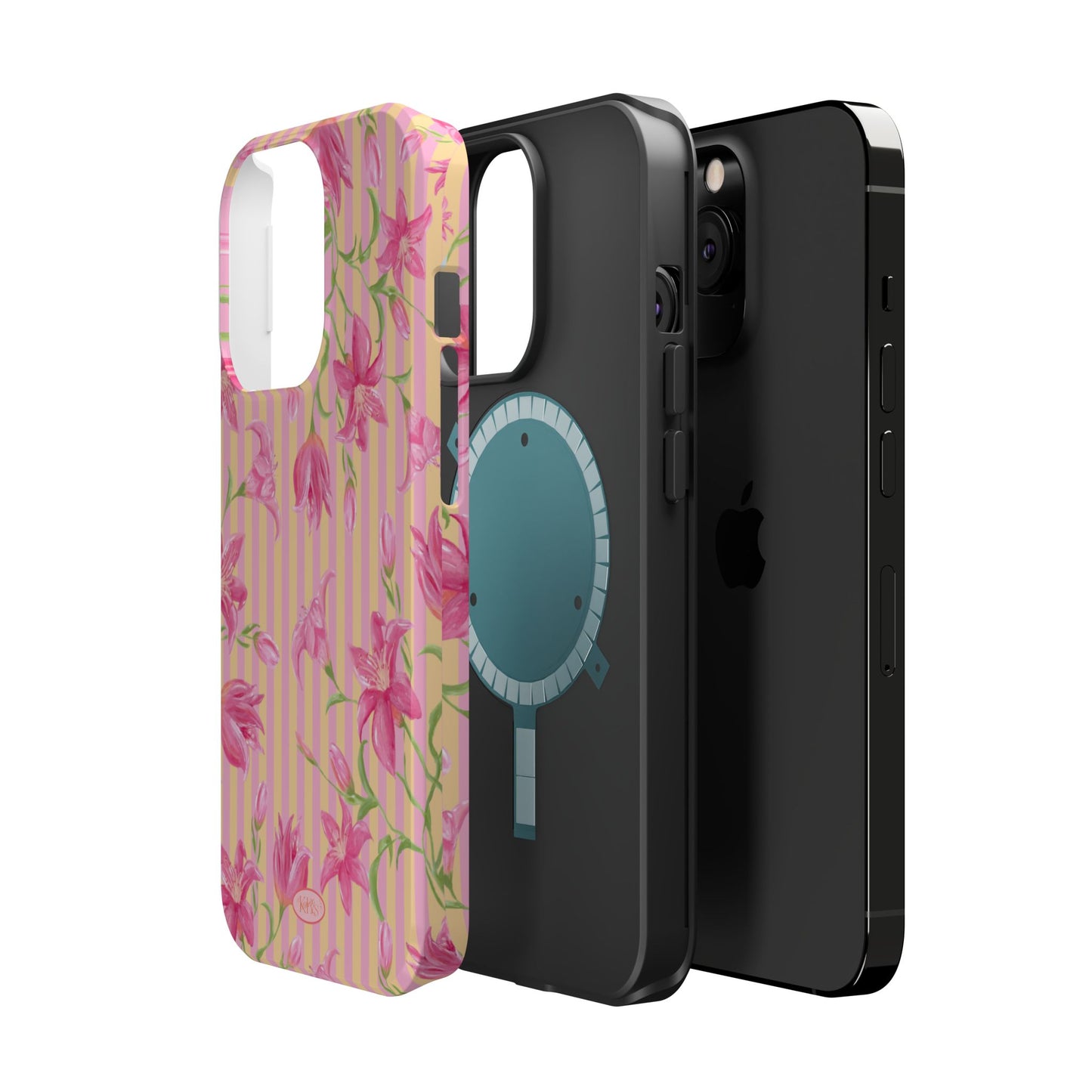 Azalea Stripe Mag Safe Case for iPhone - Pink & Orange