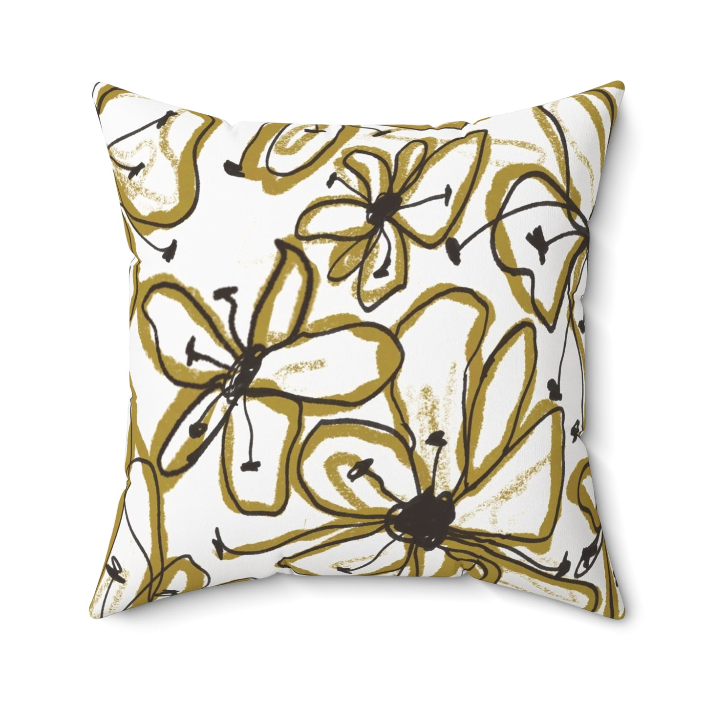 Floral Sketch Throw Pillow