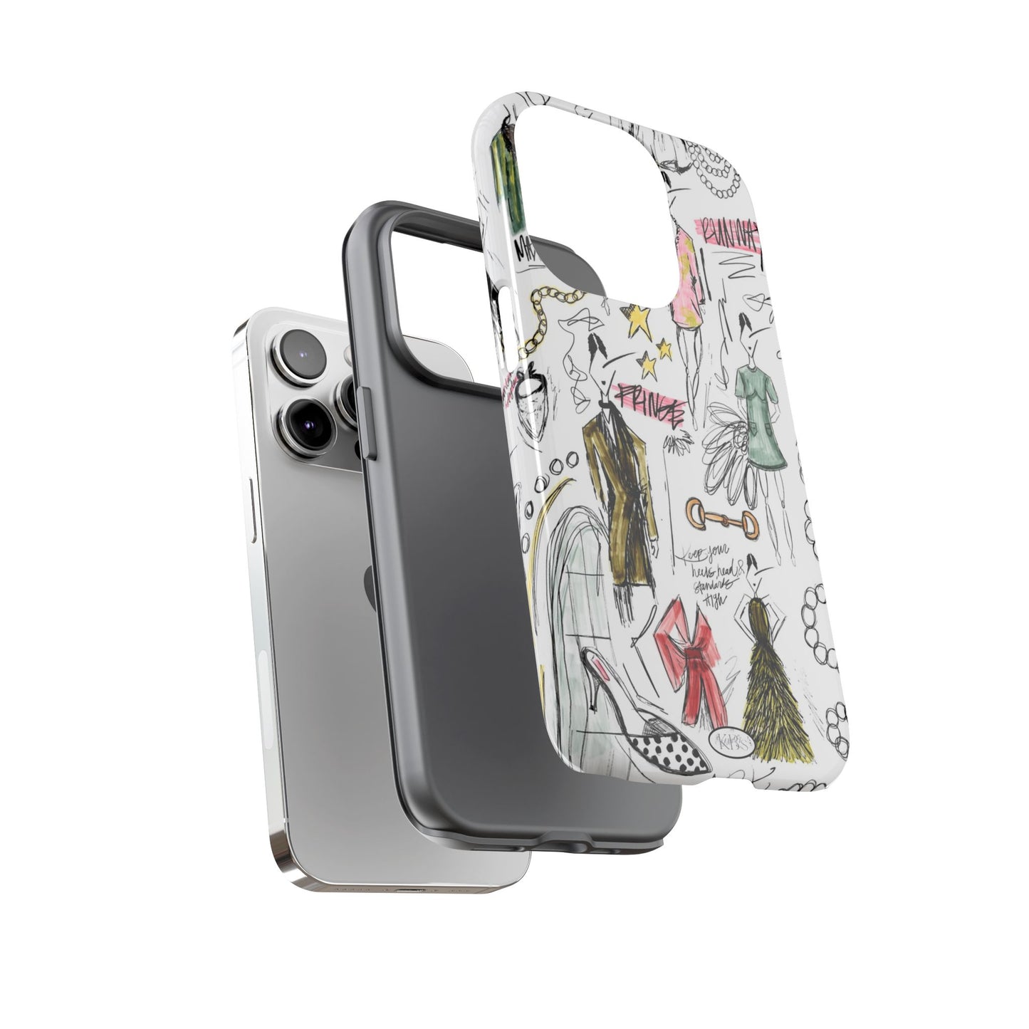 Fashion Sketch Tough Case for iPhone - Multi