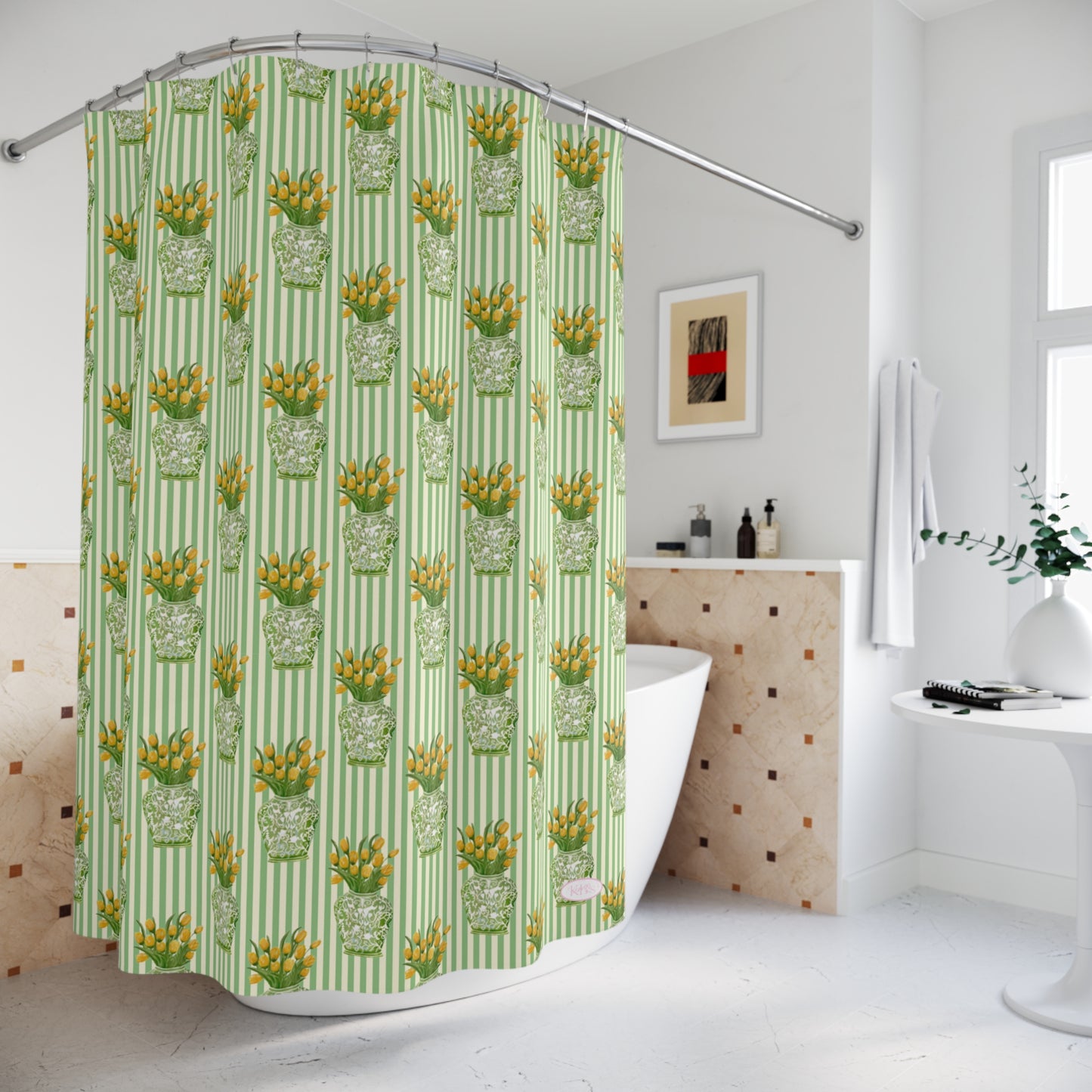 Tulip Haus Pattern Shower Curtain