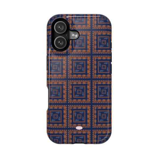 Navy & Orange Horsebit MagSafe Case