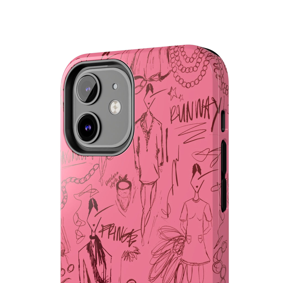 Fashion Sketch Tough Case for iPhone - Maroon