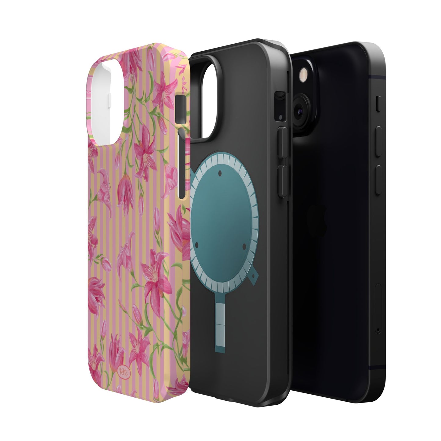 Azalea Stripe Mag Safe Case for iPhone - Pink & Orange