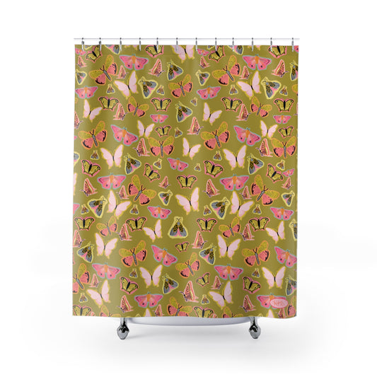 Butterfly Muse Shower Curtain - Green