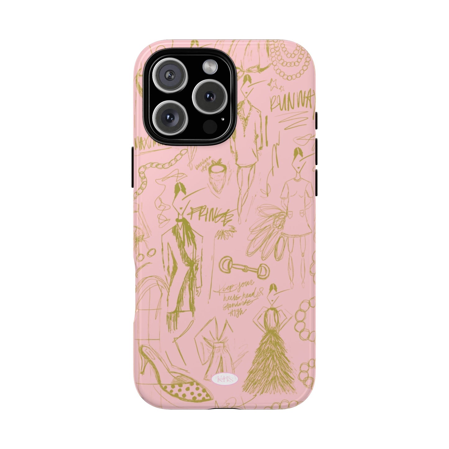 Fashion Sketch Tough Case for iPhone - Pink