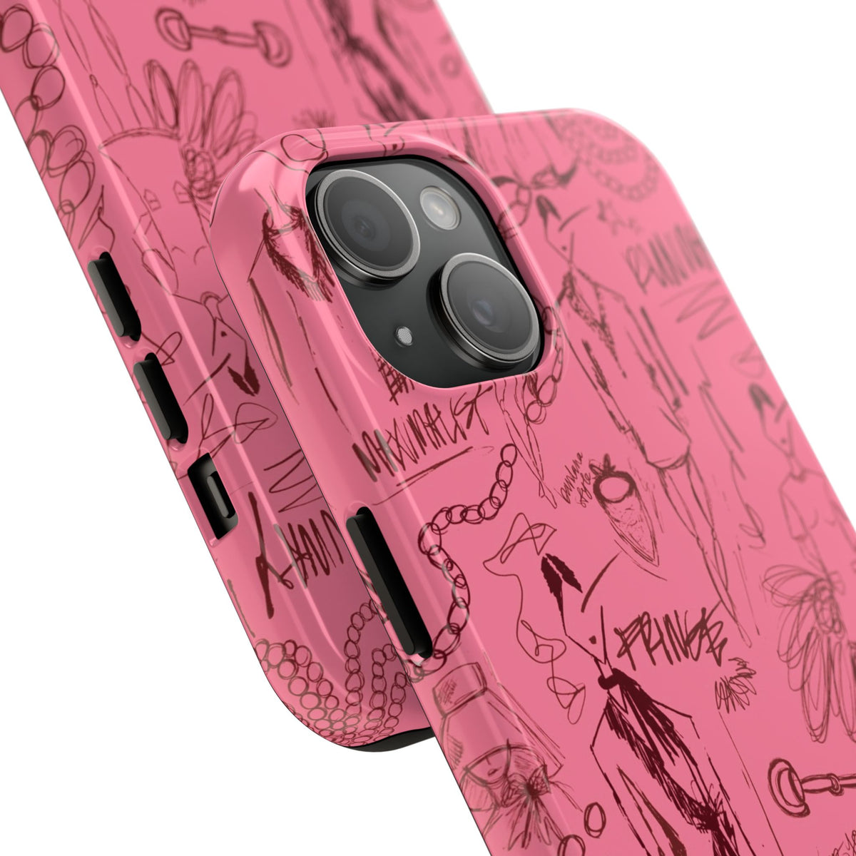 Fashion Sketch Tough Case for iPhone - Maroon
