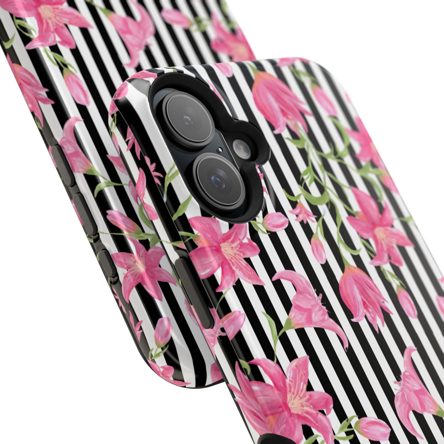 Azalea Stripe Mag Safe Case for iPhone - Black