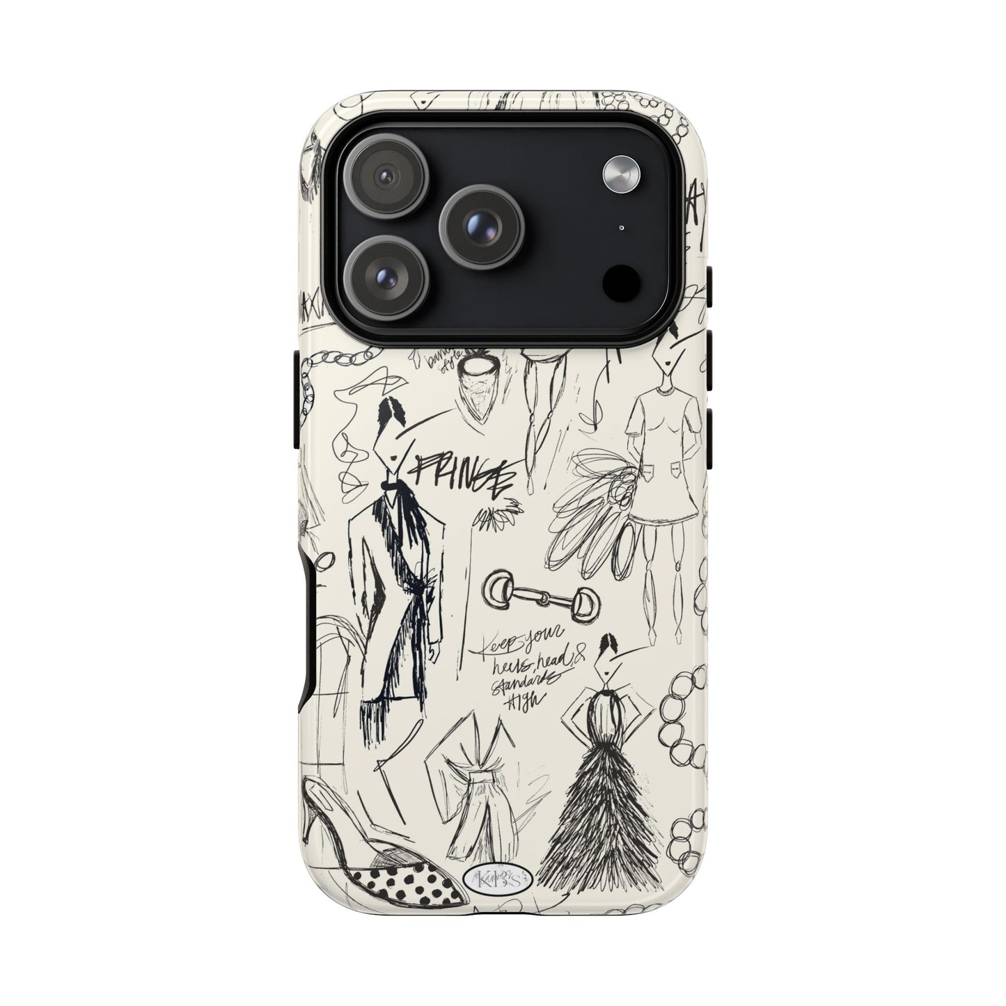 Fashion Sketch Tough Case for iPhone - Black