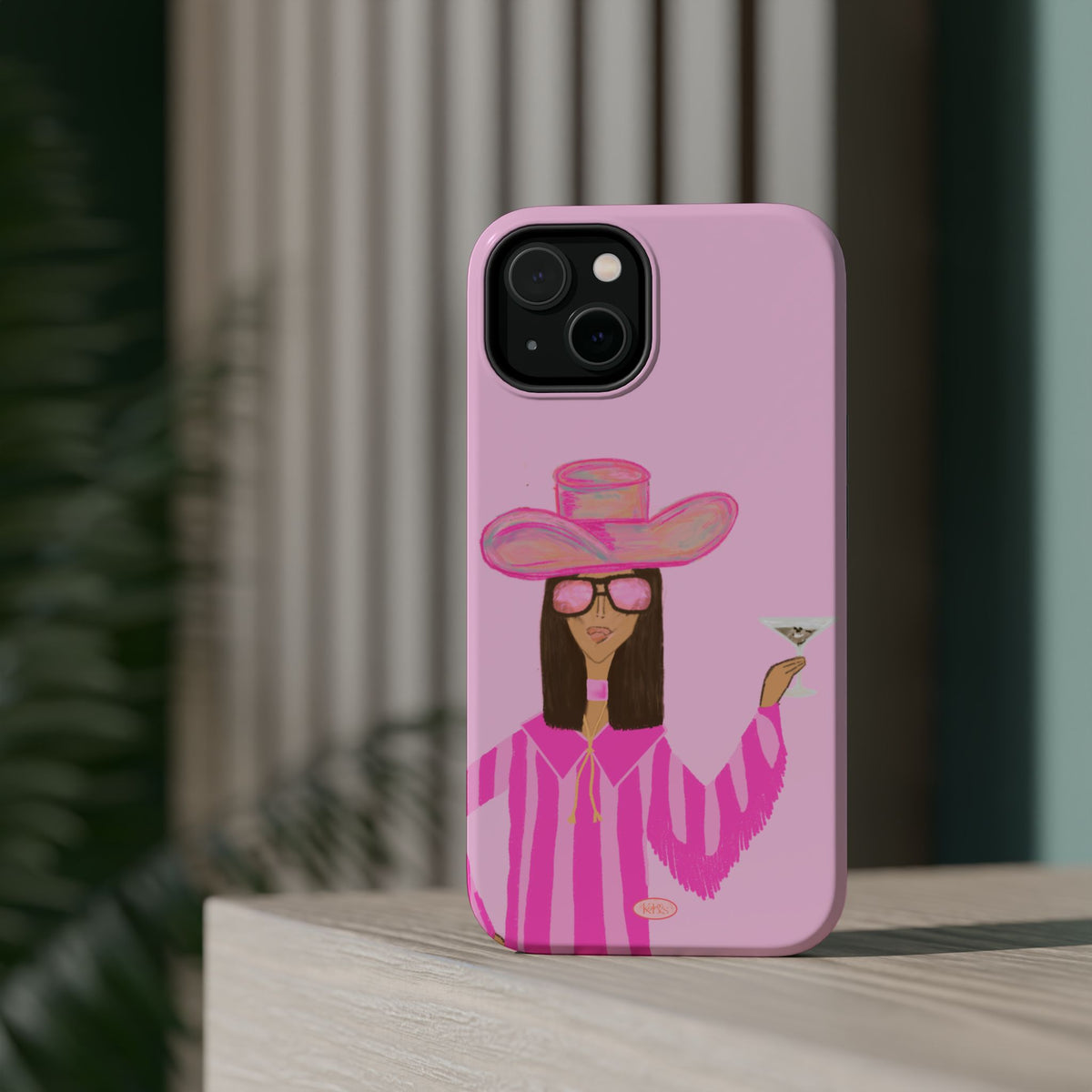 Cocktail Cowgirl Mag Safe Case for iPhone - Pink