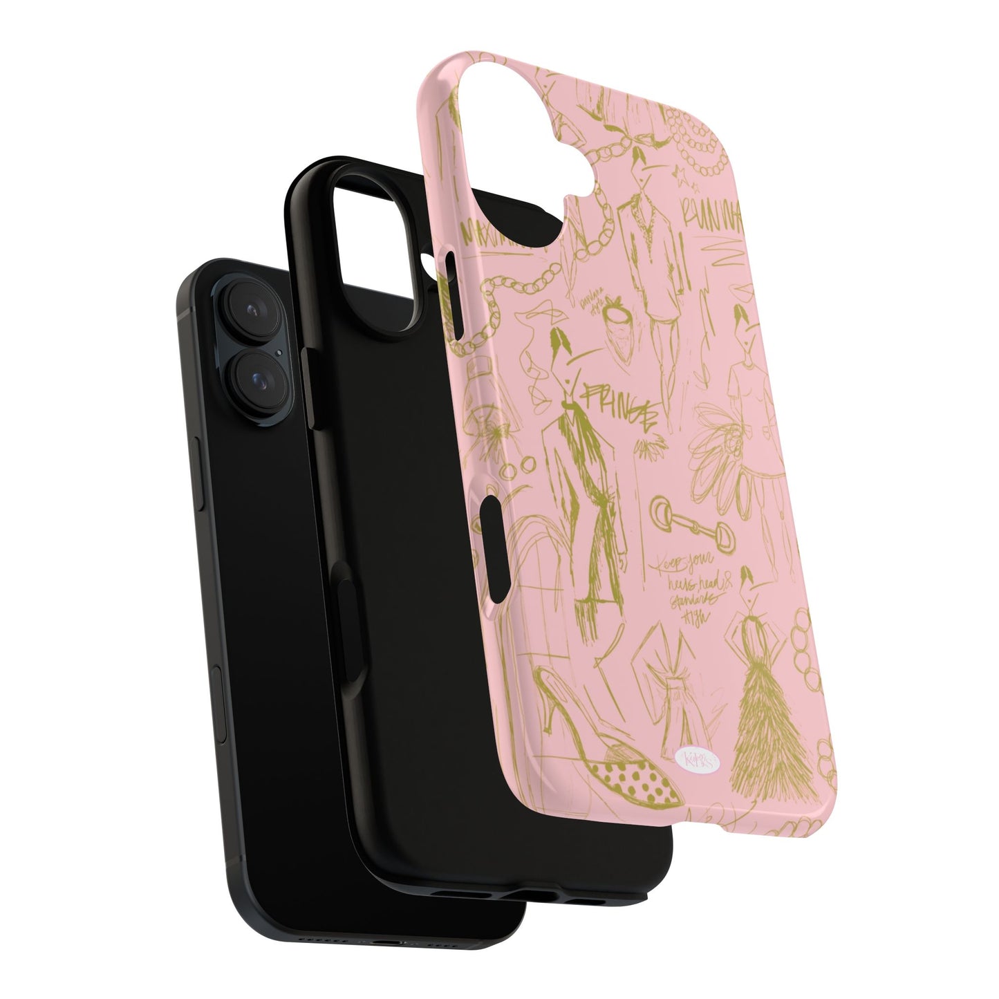 Fashion Sketch Tough Case for iPhone - Pink