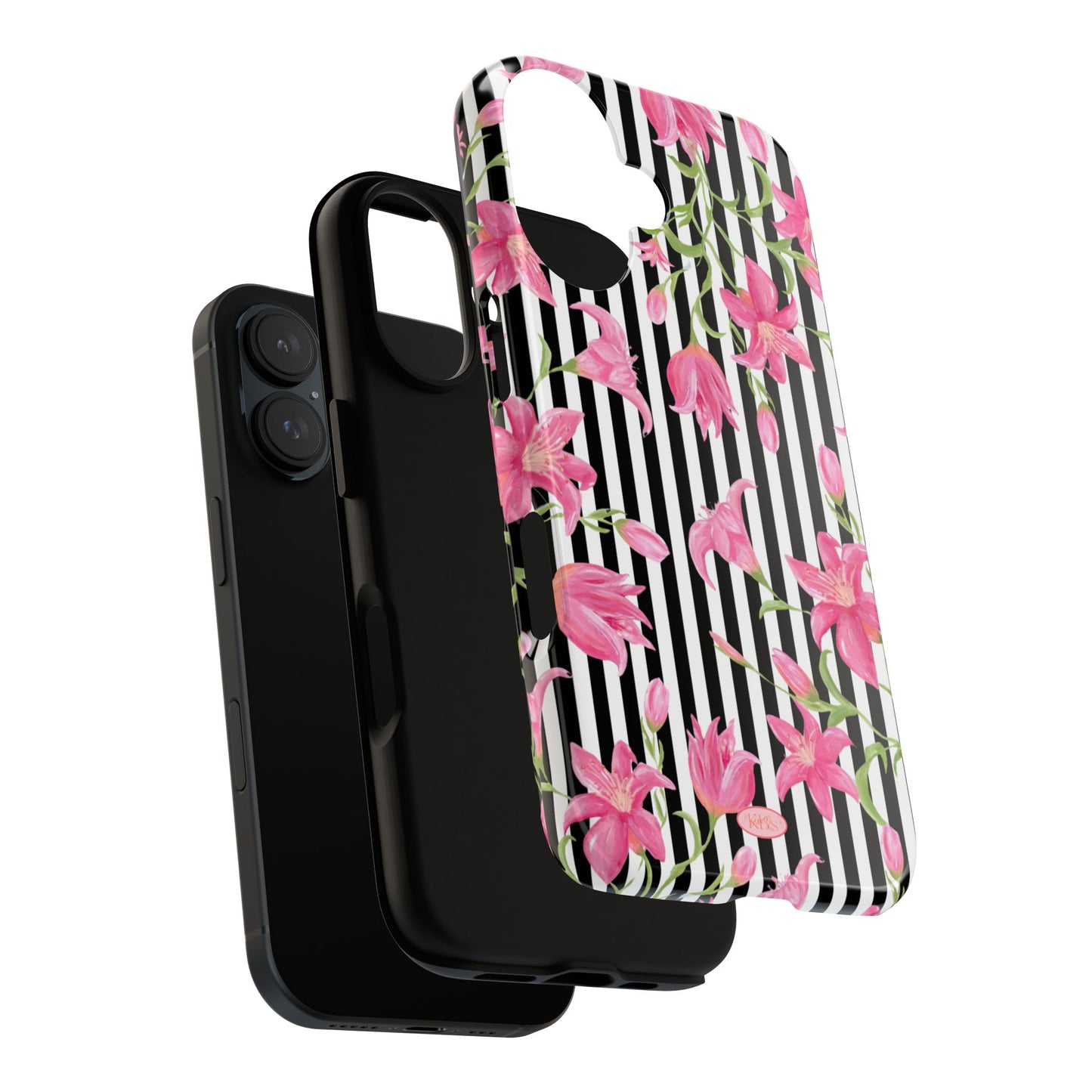 Azalea Stripe Tough Case for iPhone - Black