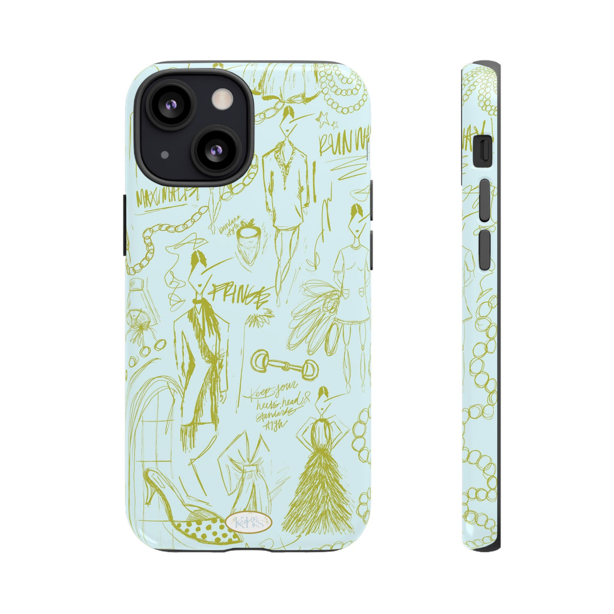 Fashion Sketch Tough Case for iPhone - Blue