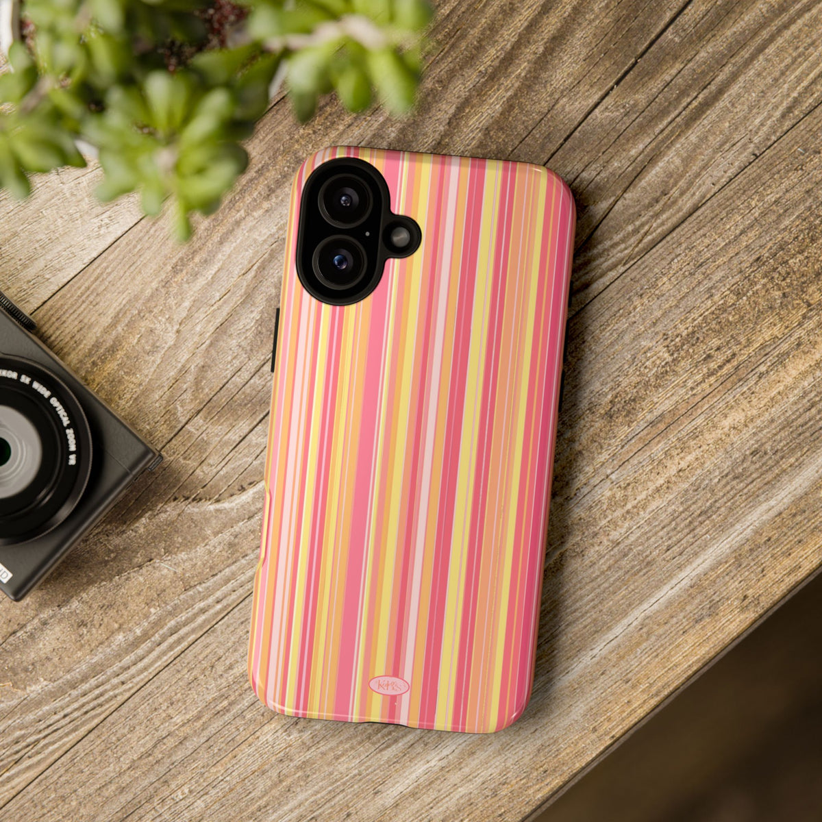 Pink Lemonade Stripe Tough Case for iPhone
