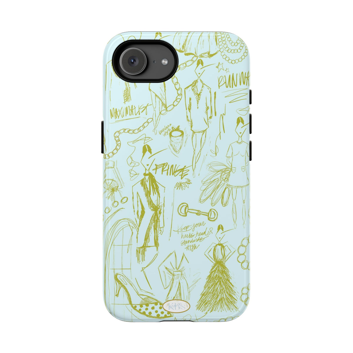 Fashion Sketch Tough Case for iPhone - Blue