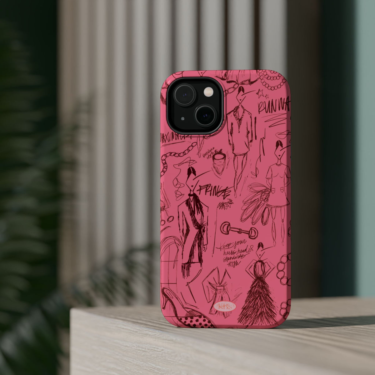 Fashion Sketch Mag Safe Case for iPhone - Maroon