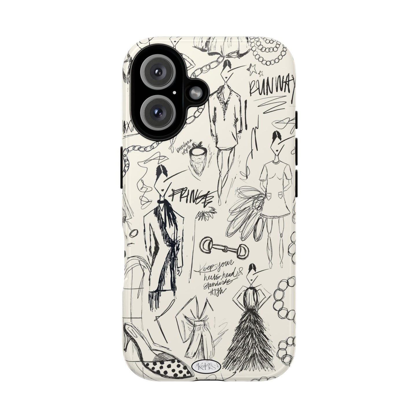 Fashion Sketch Tough Case for iPhone - Black