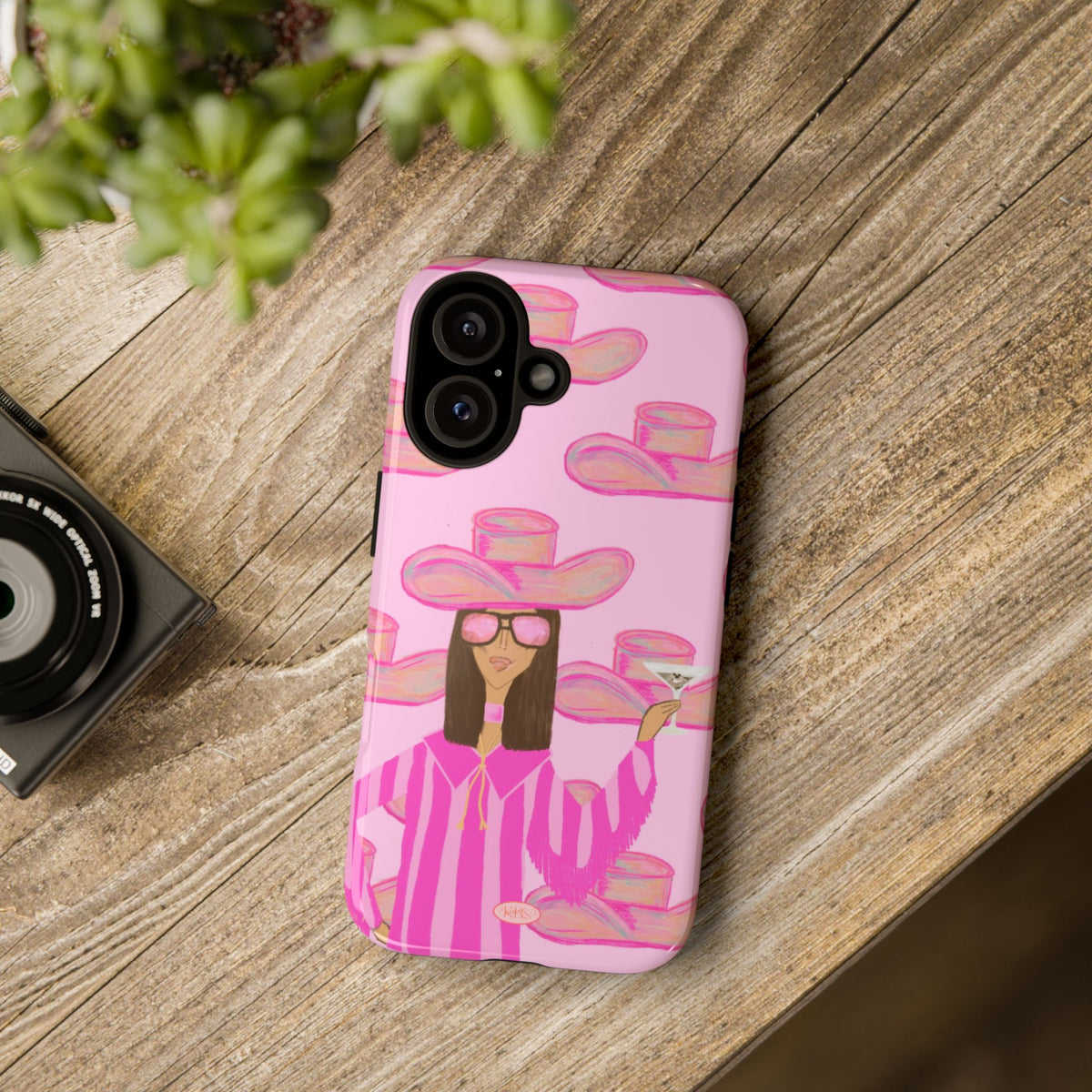 Cocktail Cowgirl Tough Case for iPhone - Pink