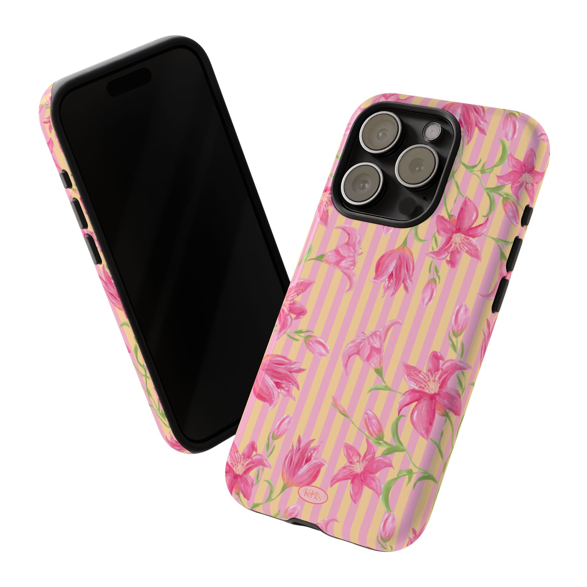Azalea Stripe Tough Case for iPhone - Pink & Orange – KB's Canvas