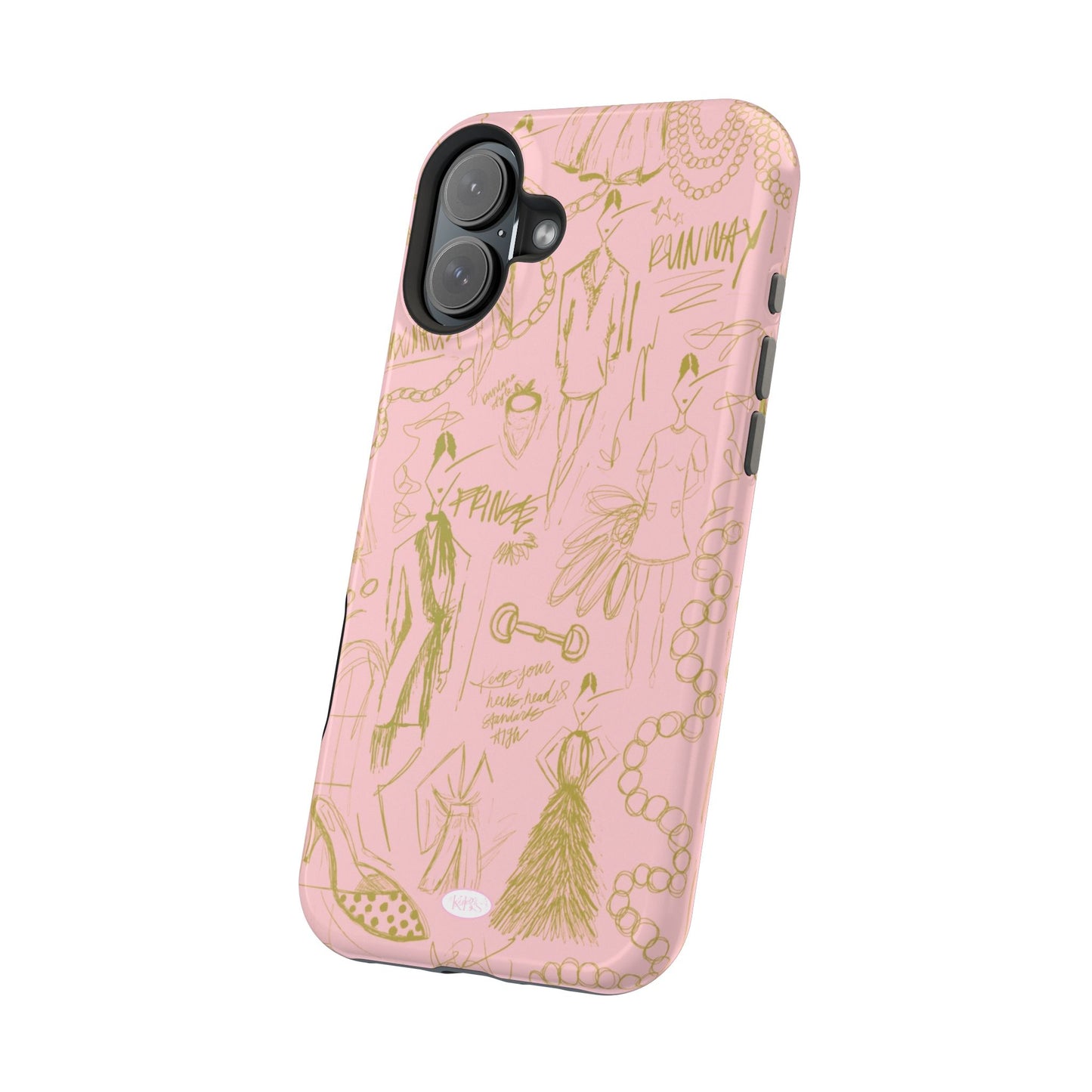 Fashion Sketch Mag Safe Case for iPhone - Pink