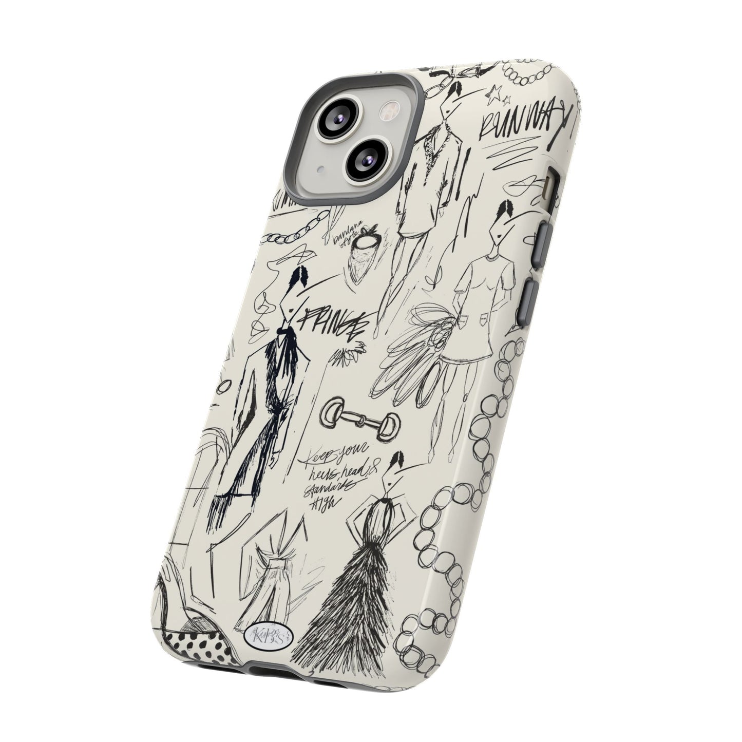 Fashion Sketch Tough Case for iPhone - Black