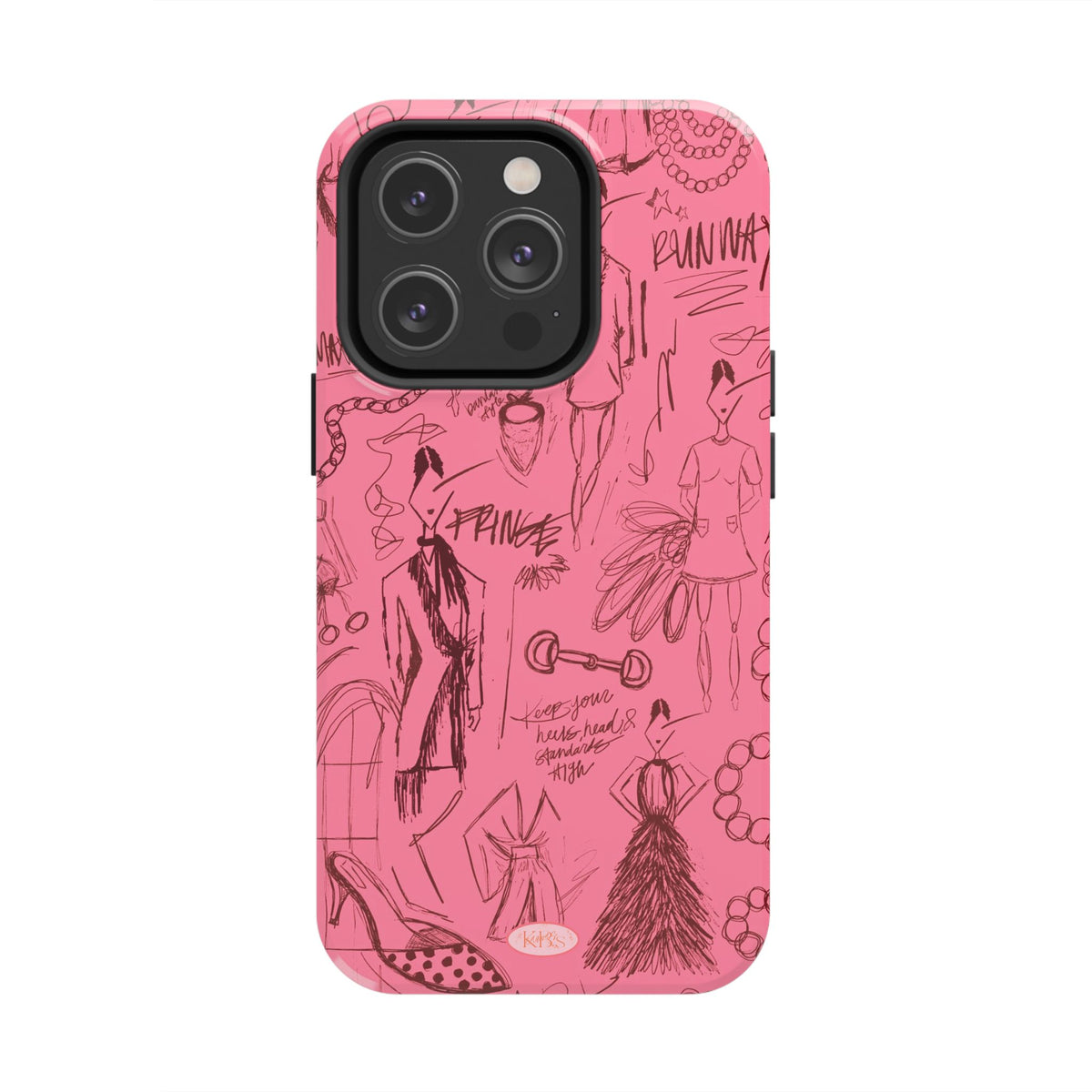 Fashion Sketch Tough Case for iPhone - Maroon