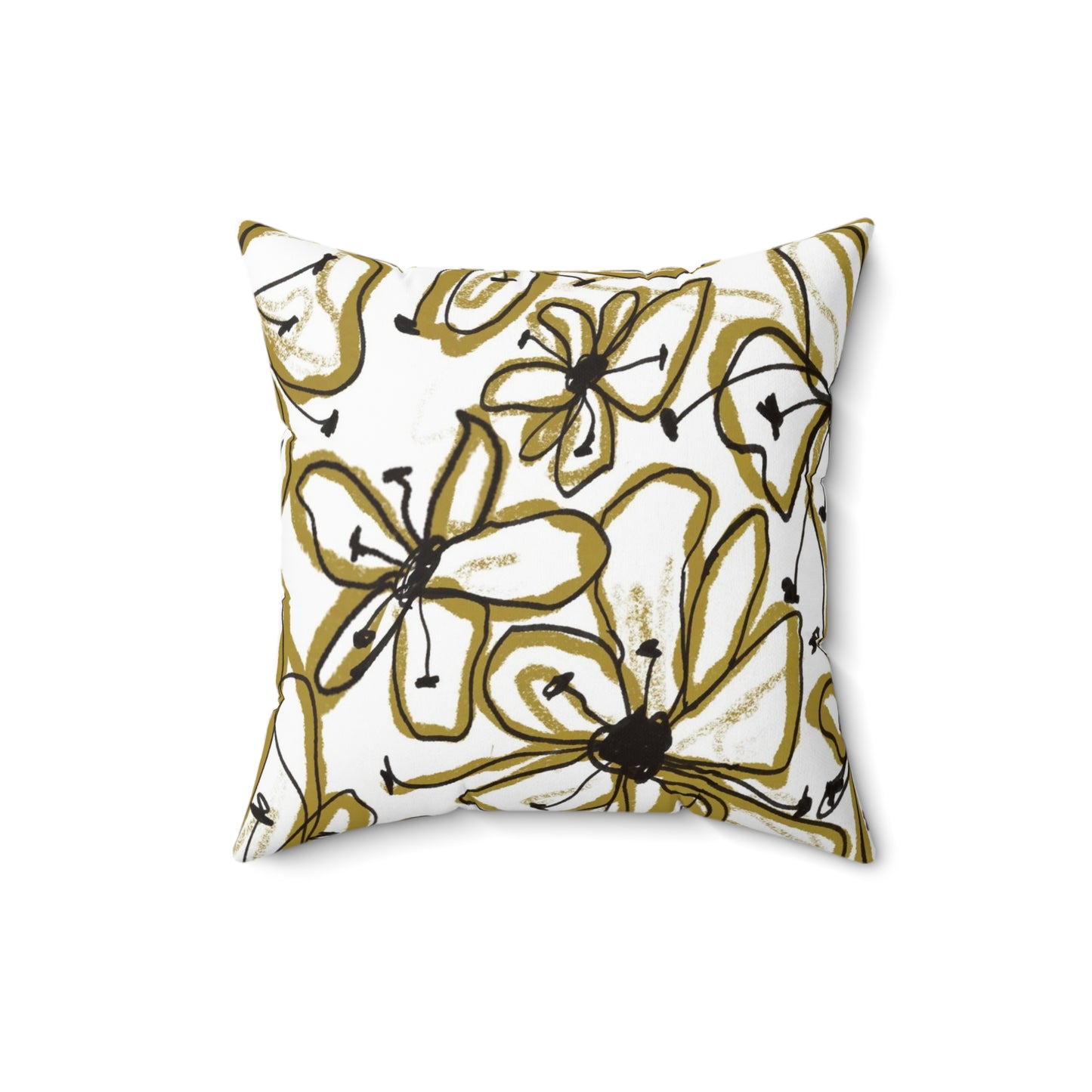 Floral Sketch Throw Pillow