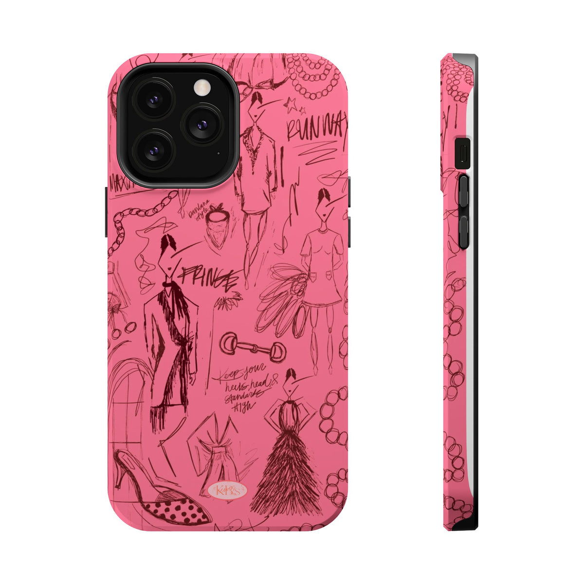 Fashion Sketch Mag Safe Case for iPhone - Maroon