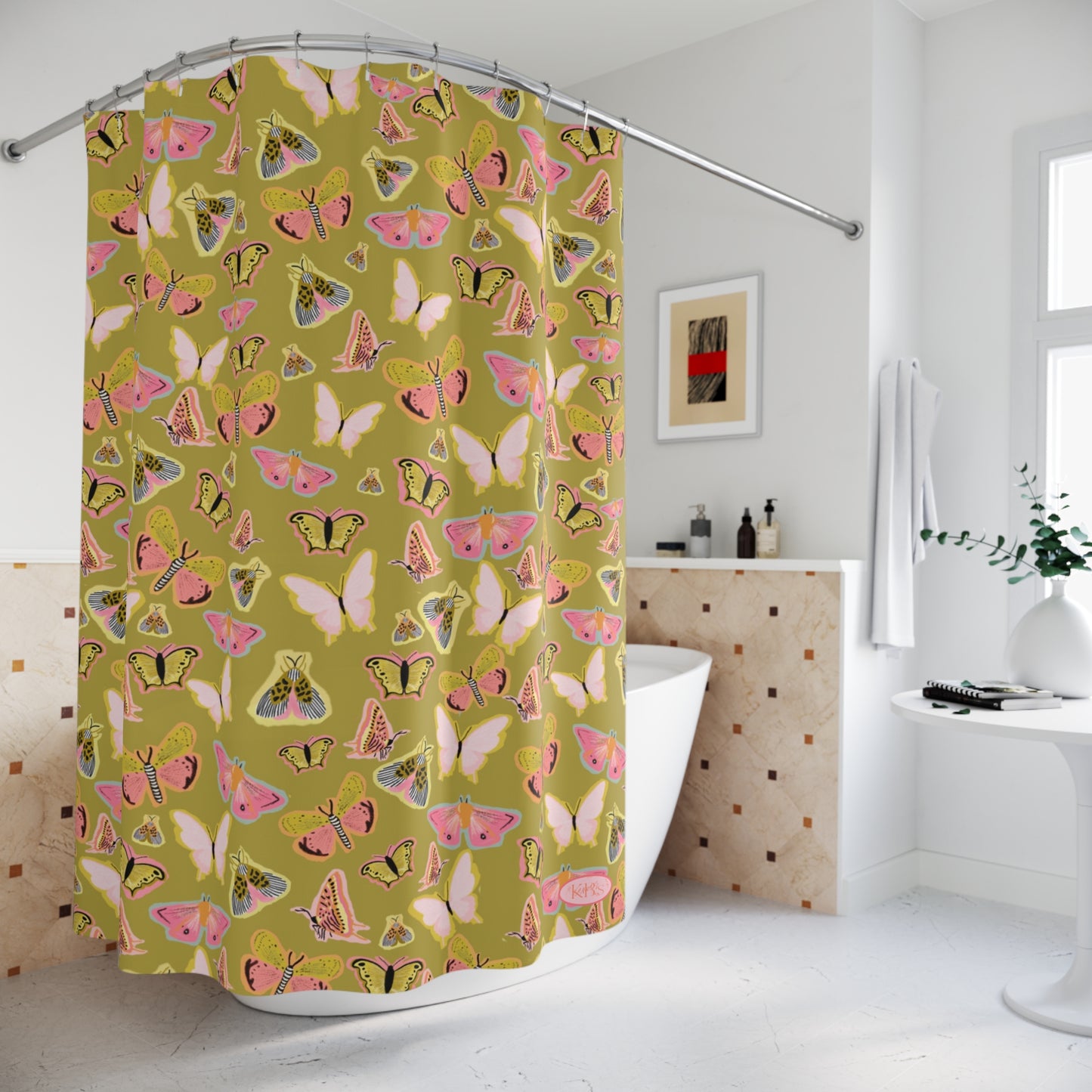 Butterfly Muse Shower Curtain - Green