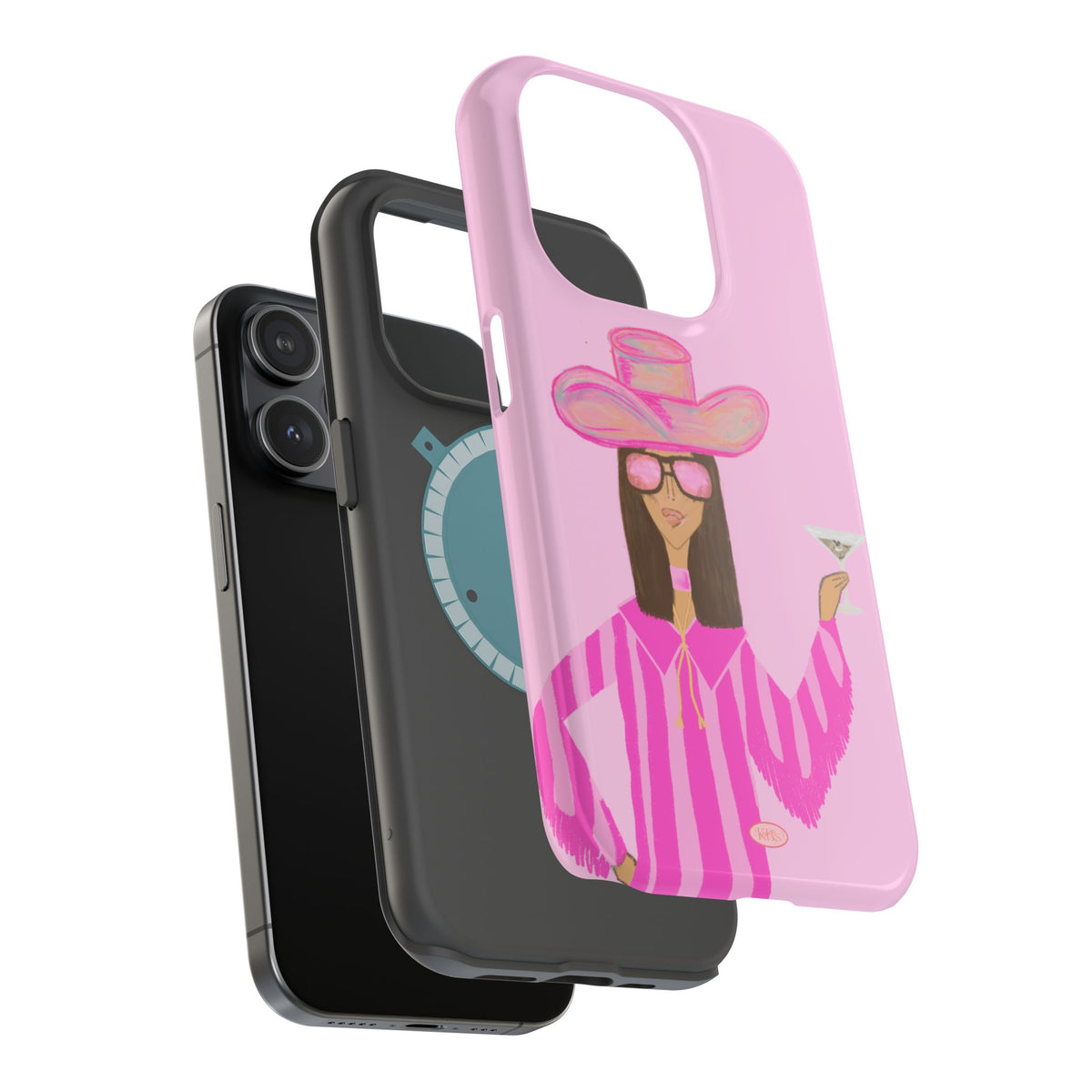 Cocktail Cowgirl Mag Safe Case for iPhone - Pink