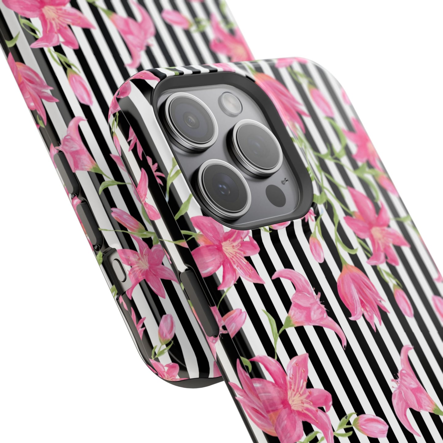 Azalea Stripe Mag Safe Case for iPhone - Black