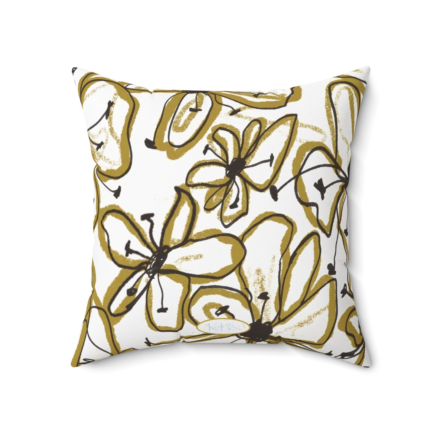 Floral Sketch Throw Pillow