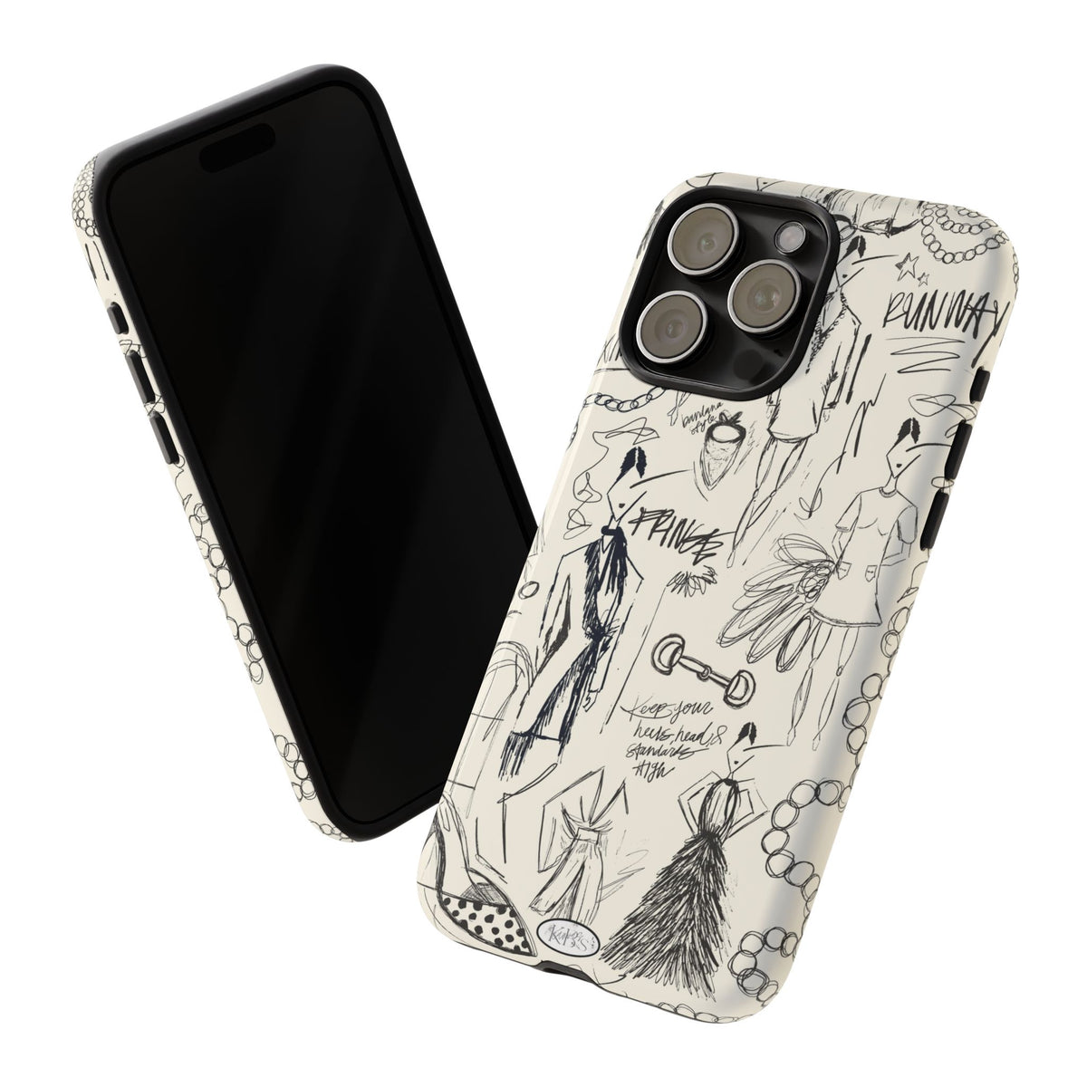 Fashion Sketch Tough Case for iPhone - Black