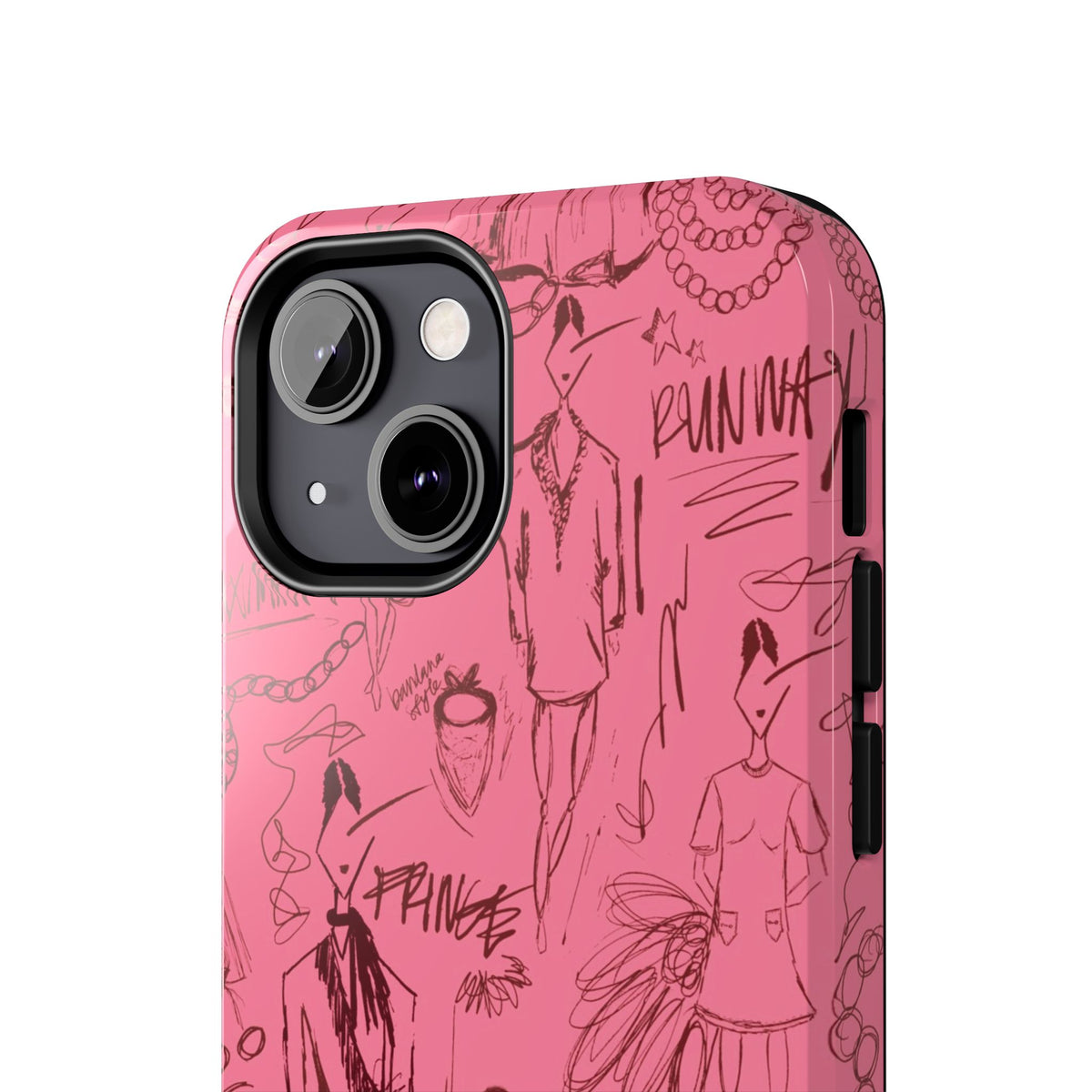 Fashion Sketch Tough Case for iPhone - Maroon