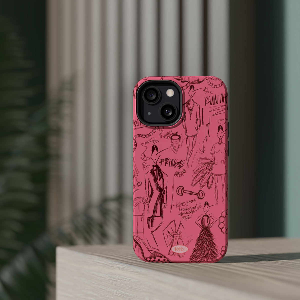 Fashion Sketch Mag Safe Case for iPhone - Maroon