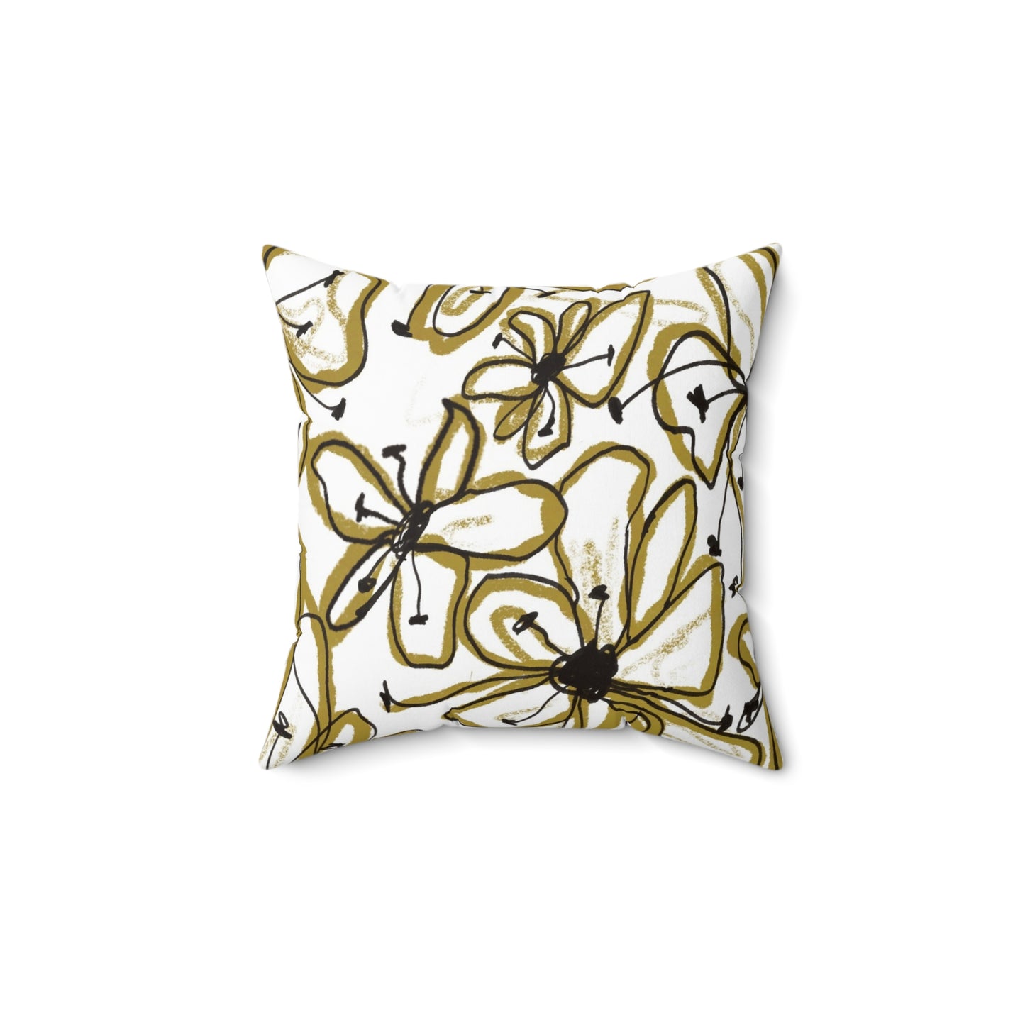 Floral Sketch Throw Pillow