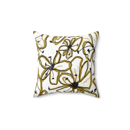 Floral Sketch Throw Pillow