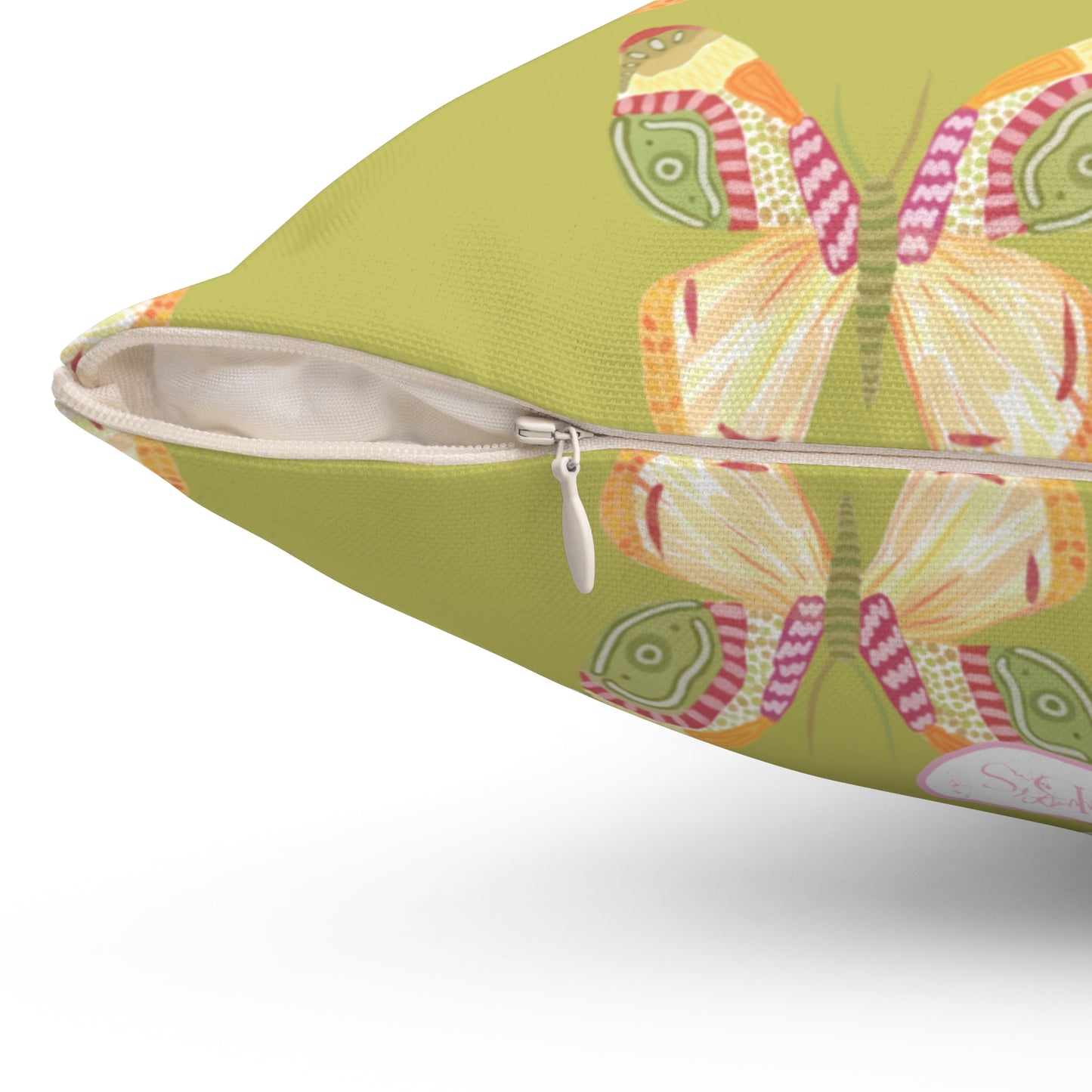Flutter Pattern Throw Pillow - Green