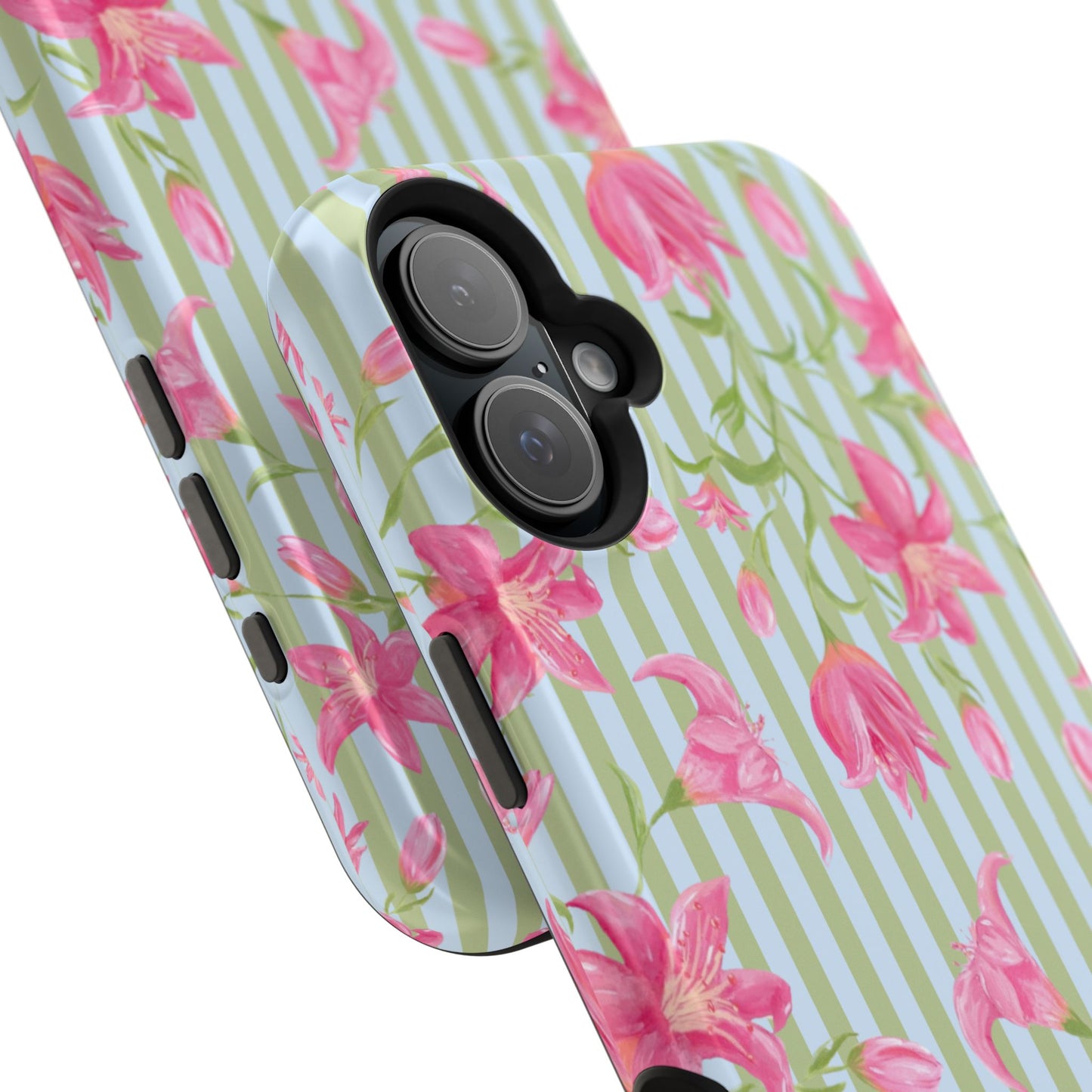 Azalea Stripe Mag Safe Case for iPhone - Blue & Green