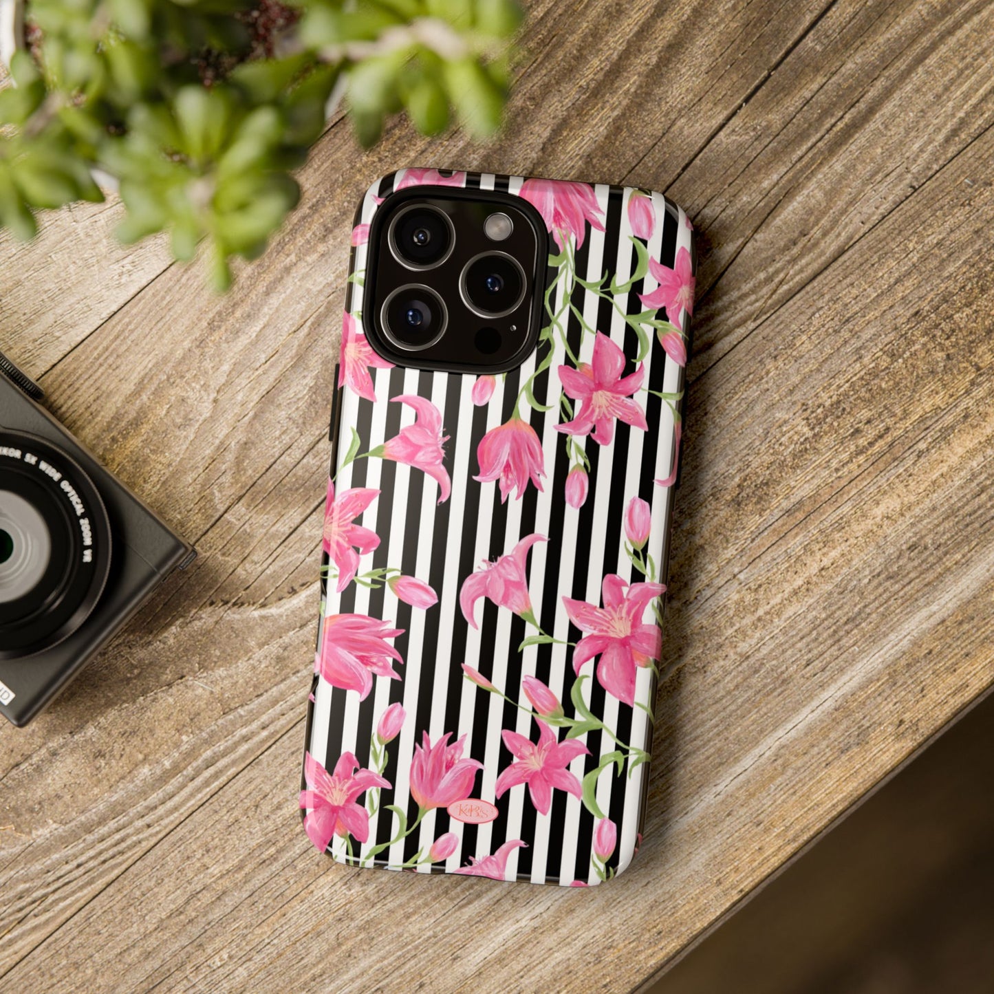 Azalea Stripe Tough Case for iPhone - Black