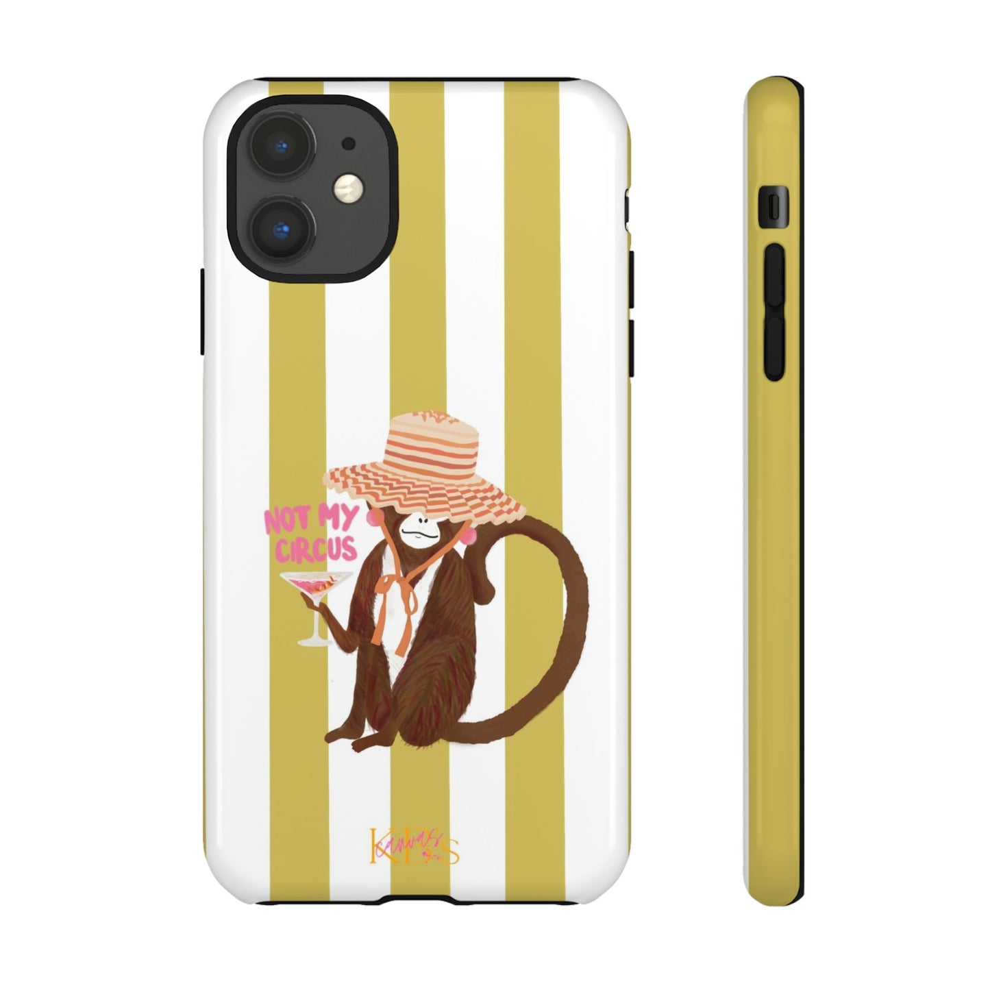 Not My Circus Tough Case - Green & White Stripe