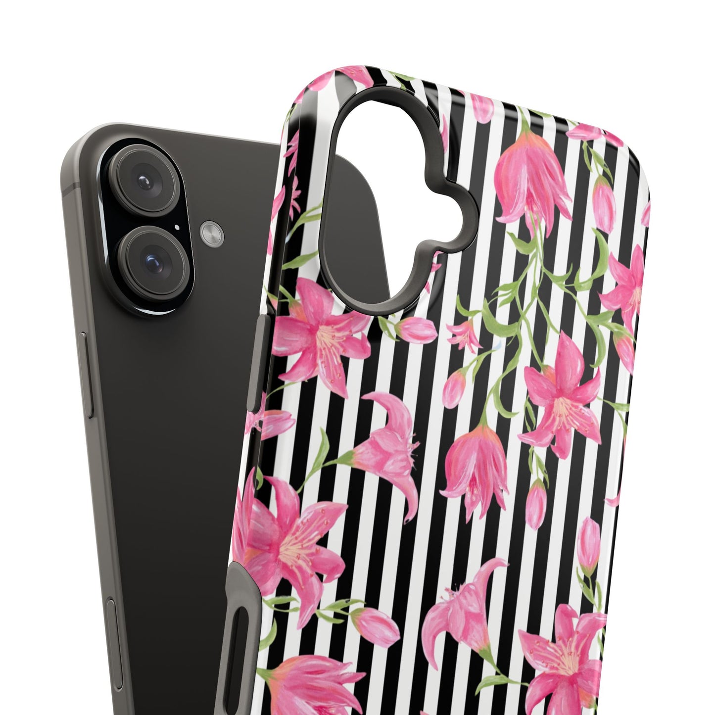 Azalea Stripe Mag Safe Case for iPhone - Black