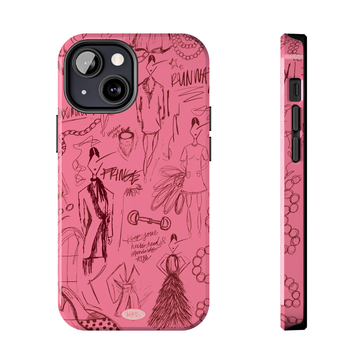 Fashion Sketch Tough Case for iPhone - Maroon