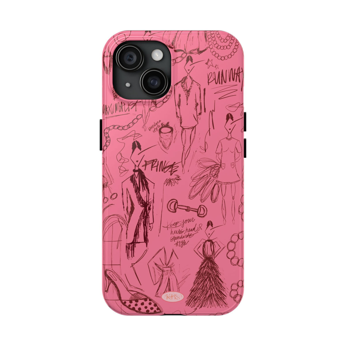 Fashion Sketch Tough Case for iPhone - Maroon