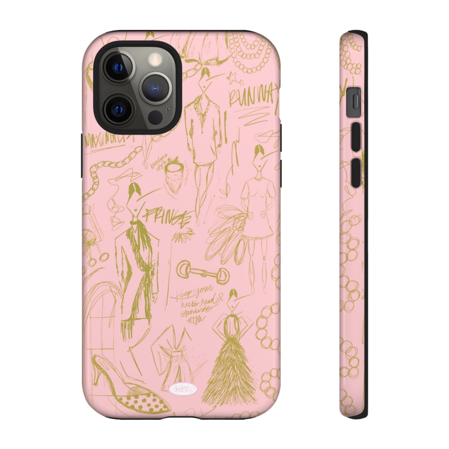 Fashion Sketch Tough Case for iPhone - Pink