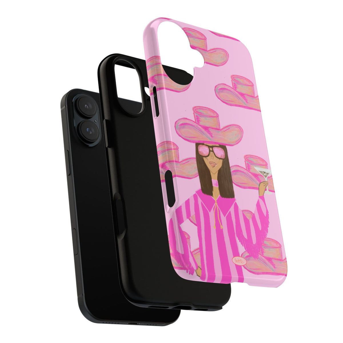 Cocktail Cowgirl Tough Case for iPhone - Pink