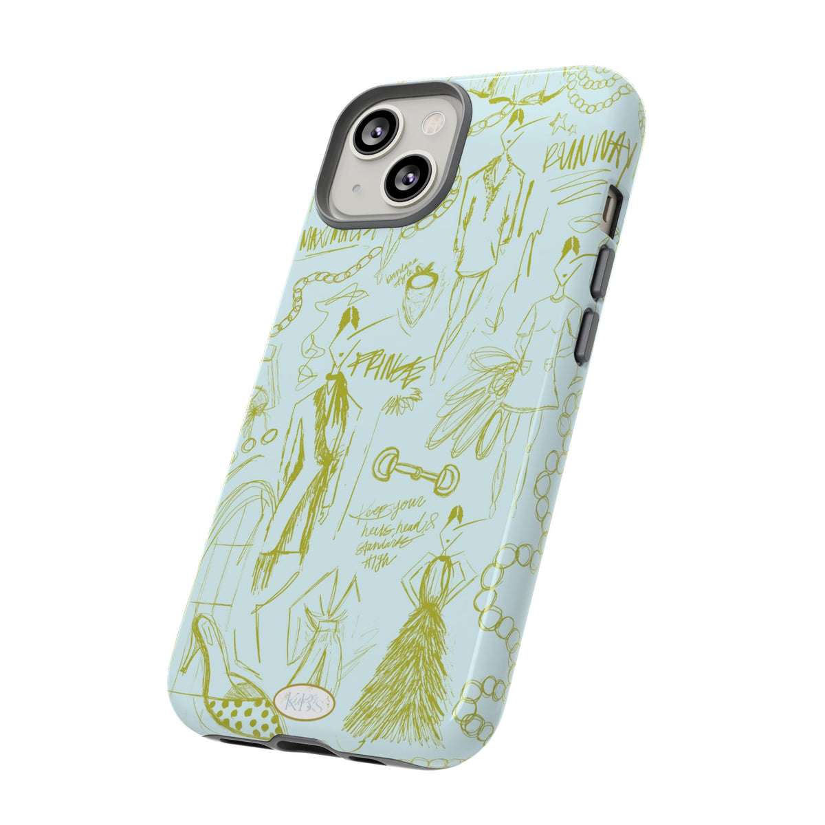Fashion Sketch Tough Case for iPhone - Blue