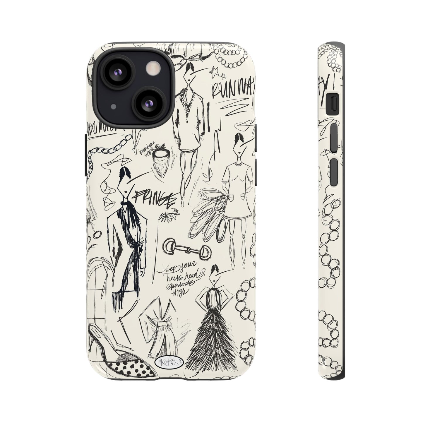 Fashion Sketch Tough Case for iPhone - Black